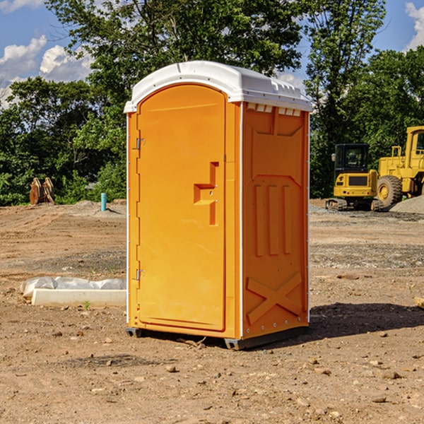 how often are the portable restrooms cleaned and serviced during a rental period in Bishopville SC